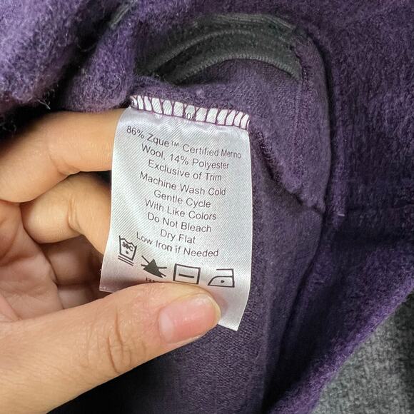 Ibex Womens Size S Carrie Merino Wool Button Up Jacket Mock Neck Purple - Picture 10 of 10